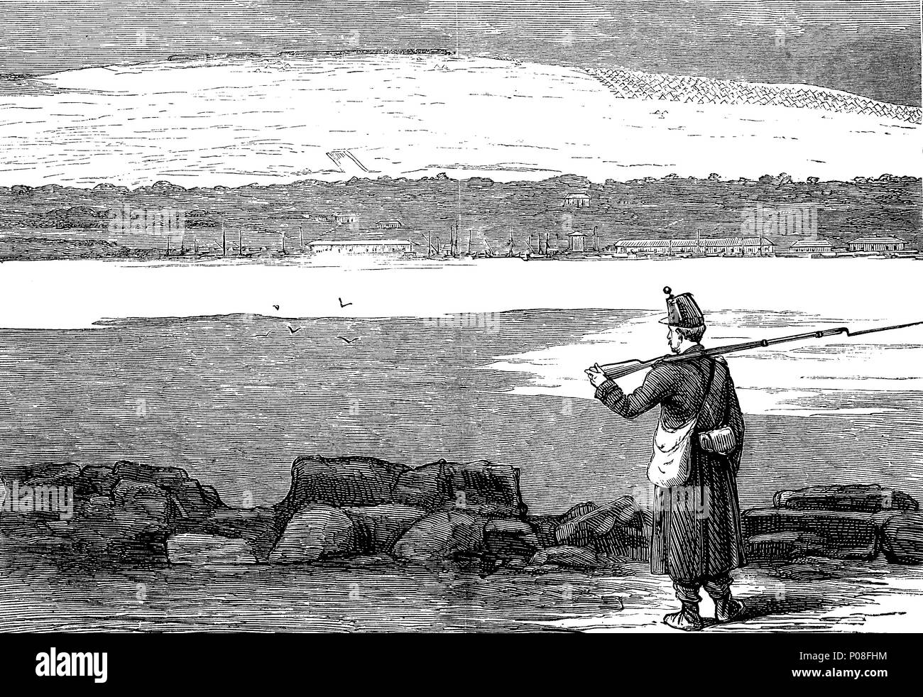 Rustchuk, die stärkste türkische Position auf der Donau, Bulgarien, Russisch-türkischen Krieg von 1787-1792, digitale Verbesserte Reproduktion einer Vorlage drucken aus dem Jahr 1881 Stockfoto