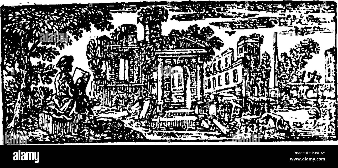 . Englisch: Fleuron aus Buch: Eine Reise nach London. Als Teil einer Komödie. Durch den späten Sir John vanbrugh, Knt. geschrieben und nach seiner eigenen Kopie: Die (seit seinem Ableben) Wurde eine intire spielen, durch Herrn Cibber gedruckt. Und nennen würde, die provok Mann würde, &c. 117 eine Reise nach London Fleuron T 029227-2 Stockfoto