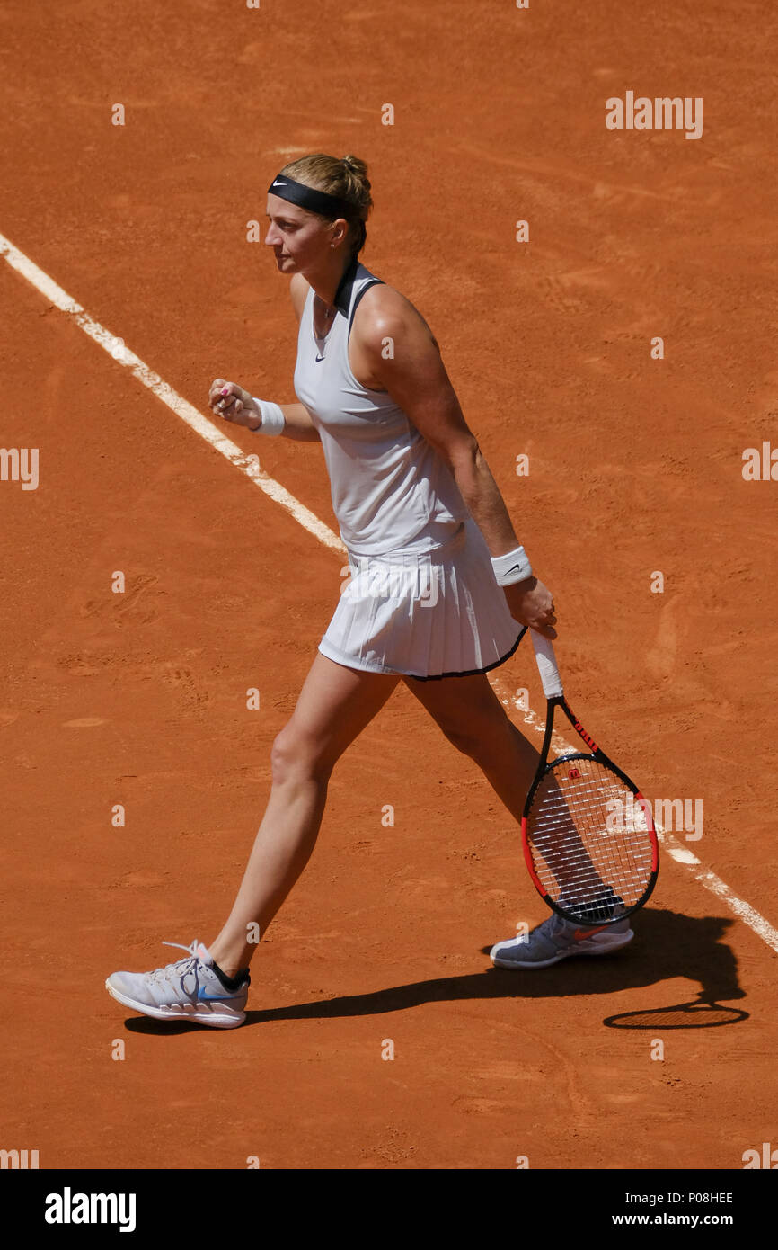 Petra Kvitova gegen Monica Puig bei Tag vier der Mutua Madrid Open Tennisturnier auf dem Caja Magica mit: Petra Kvitova Wo: Madrid, Spanien Wann: 08. Mai 2018 Credit: Oscar Gonzalez/WENN.com Stockfoto