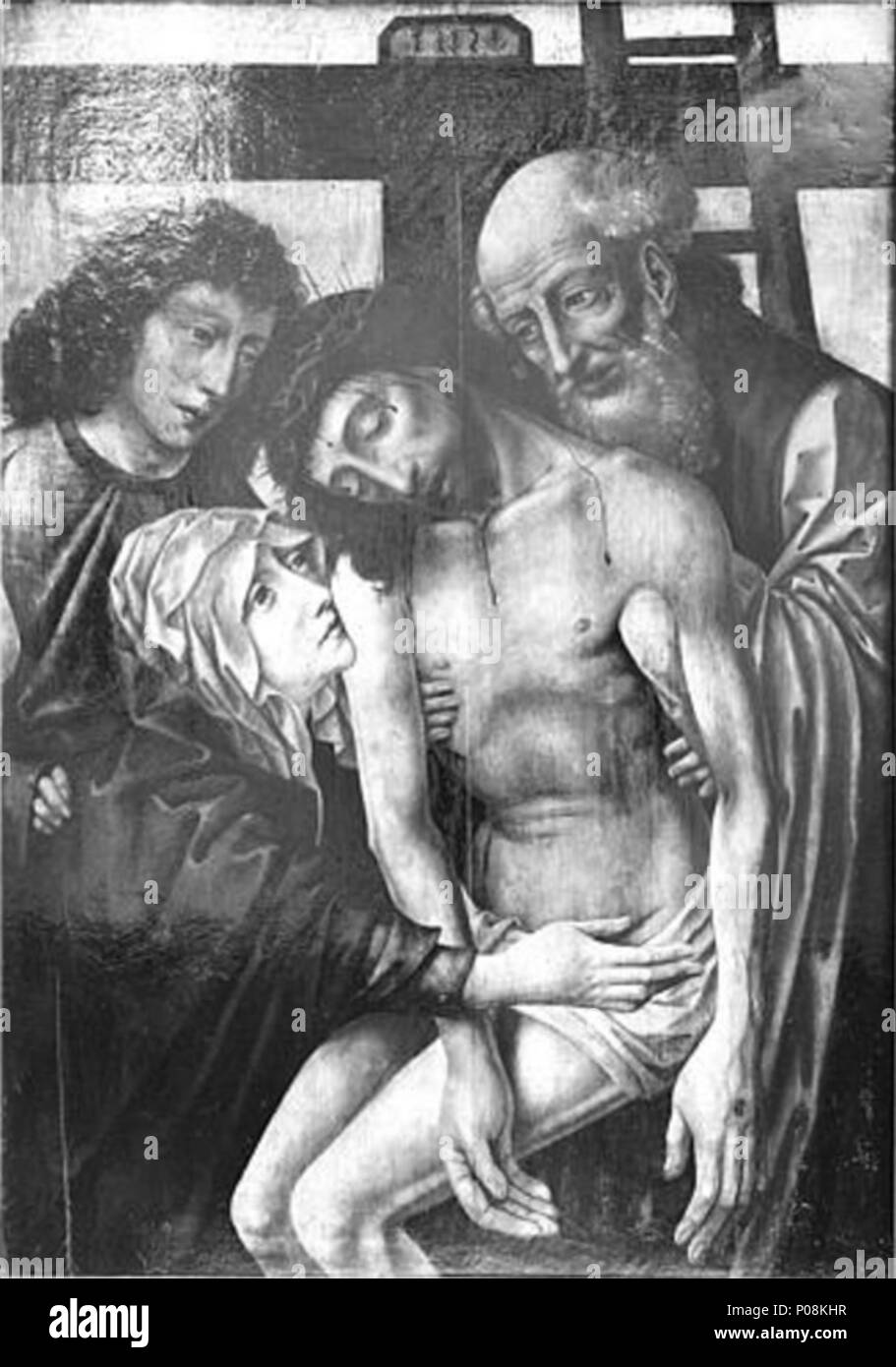 . Der Abstieg des Kreuzes. Mit der Jungfrau, St. Johannes und Joseph von Arimathia. Jesus in der Mitte, unterhalb der Knie 271 Nach Rogier van der Weiden - Laneuveville-devant-Nancy gezeigt Stockfoto