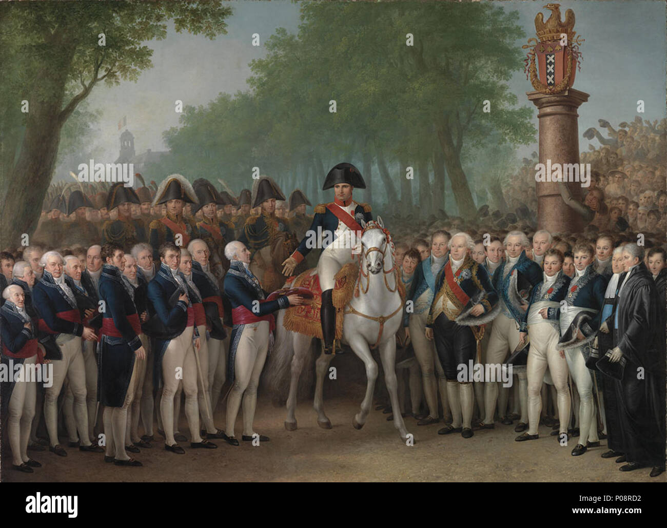 . Schilderij; Linnaeusstraat; Geschichte; Amsterdam Linnaeusstraat, Bonaparte, Napoleon; D'Alphonse, Baron; Chassedeloup; Brienen, Willem Joseph Van; Brouwer Joachimsz., Jan; Brun, Jan le; Matthews, Daniel; Charlé, Petrus Paulus; Eijs, Jan Nicolaas van; Gales, H. J.; Gelder de Neufville, David Mattheus van; Gogel, Isaak, J.A.; Hodshon, Jan; Huydecoper van Maarsseveen, Joan; Meijnts, Anthony; Molitor, Moncey, Maarschalk; Oudinot; de Pelichy Lichtevelde; Roustan, Sande, Gerrit Van; Scholten van Oud-Haarlem, W.; Struers, Joseph de; Vereul, Abraham; Verheijen, J.; Voombergh, Willem Hendrik. De Stockfoto