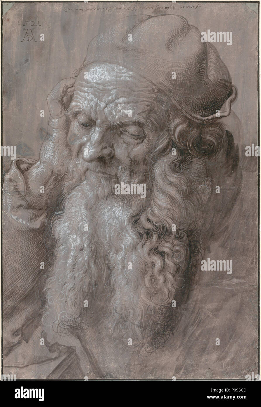 274 Albrecht Dürer - Kopf eines alten Mannes, 1521 - Google Kunst Projekt Stockfoto