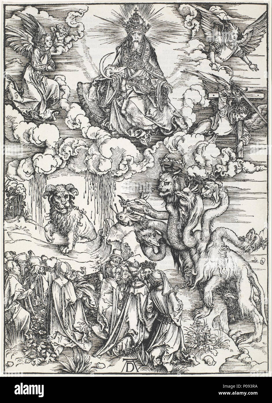 275 Albrecht Dürer - Die Seven-Headed Tier und das Tier mit Lamm Hörner - Google Kunst Projekt Stockfoto