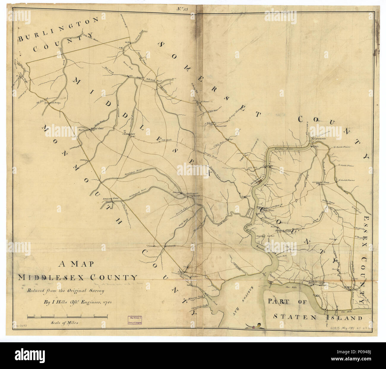 129 eine Karte, Middlesex County. LOC gm 72003603 Stockfoto