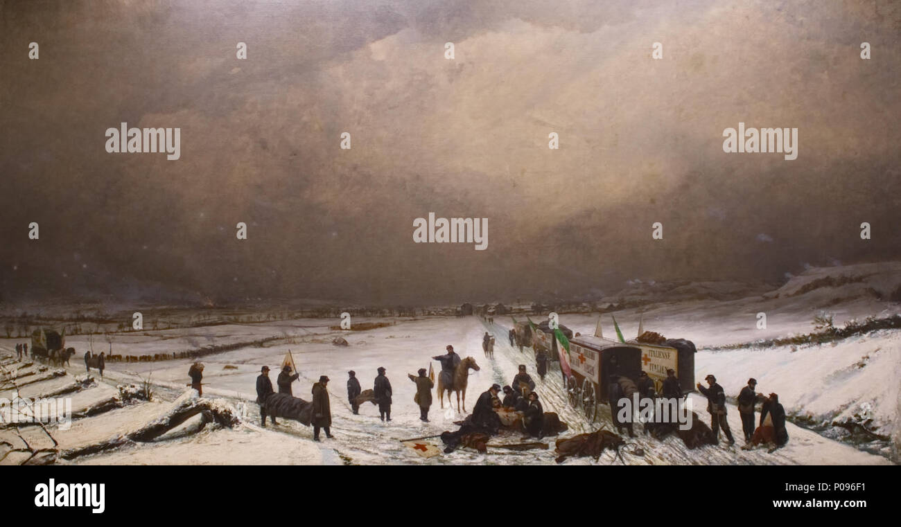 . Italiano: Ritirata da Parigi - ambulanza Italiana. . 1872 6 Ritirata da Parigi - Carlo Nogaro Stockfoto