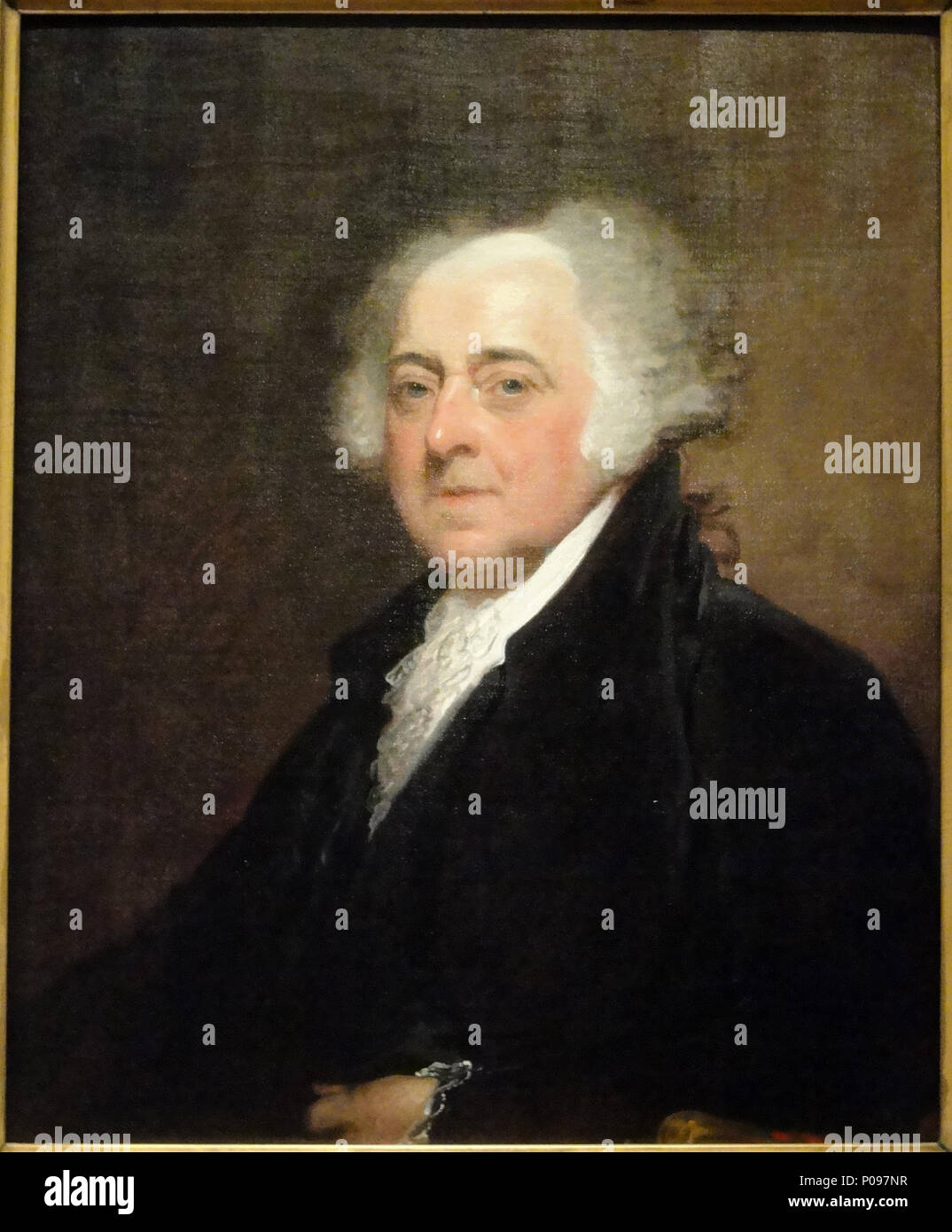 . Englisch: John Adams. zwischen ca. 1800 und ca. 1815. Gilbert Stuart; Foto hochgeladen Daderot 12 John Adams von Gilbert Stuart, C. 1800-1815, Öl auf Leinwand - National Gallery, Washington - DSC 09727 Stockfoto