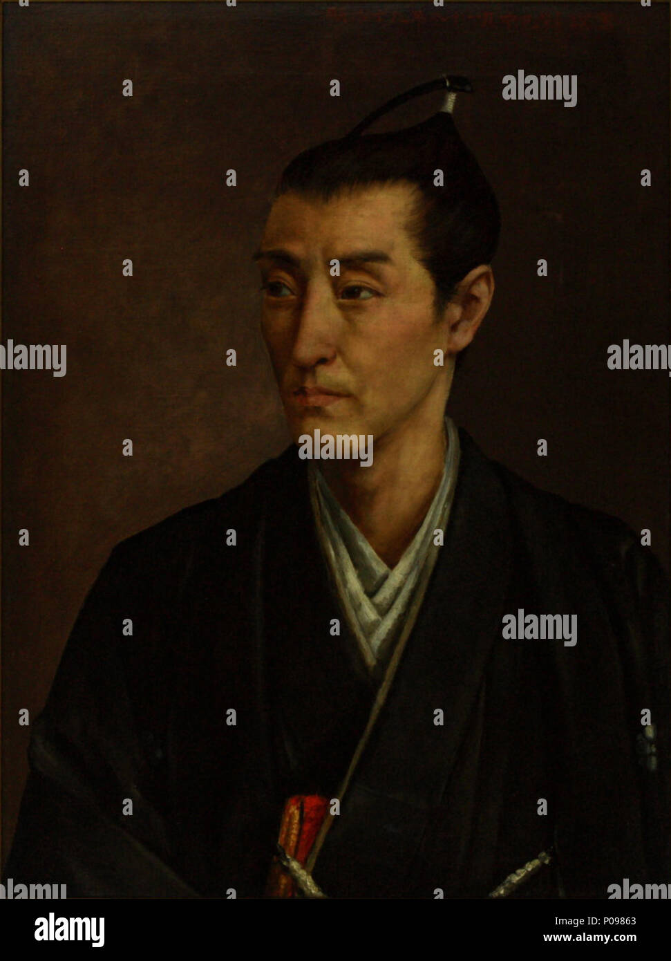 . Englisch: hiraga Gennai, durch Nakamaru Seijuro, Waseda University Library, Japan 日本語: 平賀源内肖像 中丸精十郎筆. C 19 11 Hiraga Gennai durch Nakamaru Seijuro (Waseda Universität Bibliothek) Stockfoto