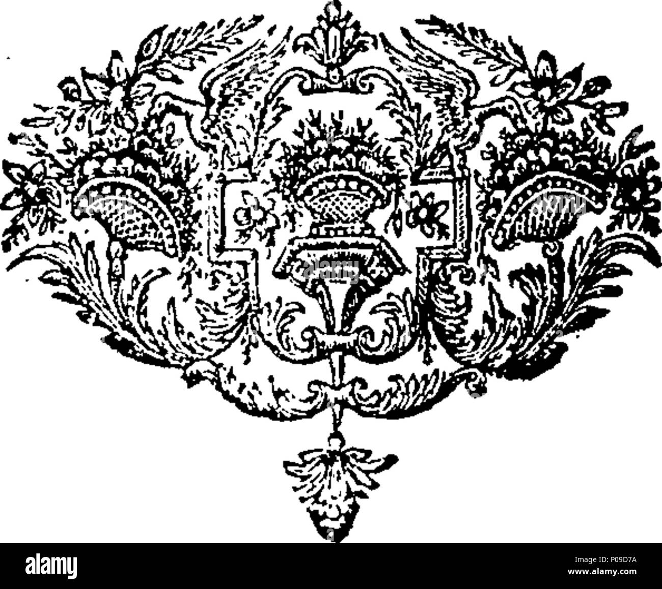 . Englisch: Fleuron aus Buch: eine neue Beschreibung der Merryland. Mit einer topografischen, geografischen und natürlichen Geschichte dieses Landes. 146 eine neue Beschreibung der Merryland Fleuron N 041932-1 Stockfoto