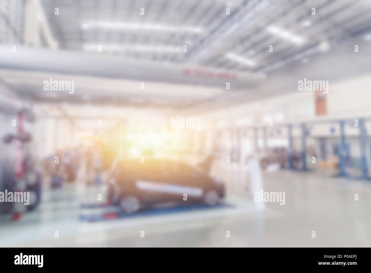 Blur Garage Fahrzeug Auto service Kfz-werkstatt für Hintergrund Stockfoto