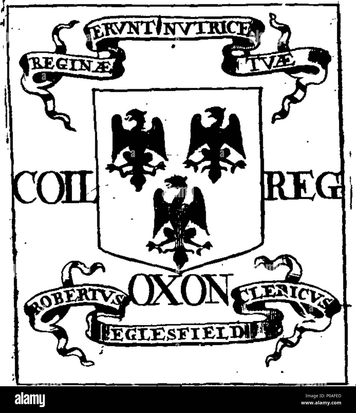 . Englisch: Fleuron aus Buch: ein Konto für den Fortschritt, der in den neuen Gebäuden des Queens College in Oxford; und wie viel noch unfertig, in der Fähigkeiten in der Hochschule, das Werk zu vollenden. 292 ein Konto für den Fortschritt, der in den neuen Gebäuden des Queens College in Oxford; und wie viel noch unvollendete Fleuron T 099390-2 Stockfoto