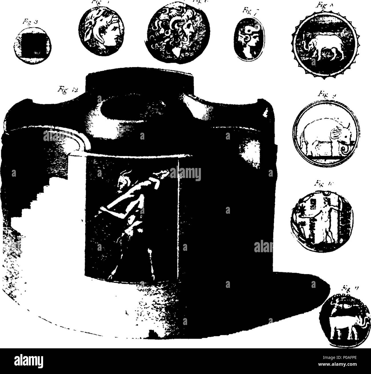 . Englisch: Fleuron aus Buch: Ein Konto der Reste der Anbetung von Priapos, in letzter Zeit bestehenden Isernia, im Königreich Neapel: In zwei Buchstaben; ein von Sir William Hamilton, K. B. Seiner Majestät Minister am Hof von Neapel, Sir Joseph Banks, Bart. Präsident der Royal Society und der andere von einer Person mit Wohnsitz in Isernia: An welche hinzugefügt wird, wird ein Diskurs über die Anbetung von Priapos, und seine Verbindung mit der mystischen Theologie des Alten. Von R. S. Ritter, Esq. 292 Ein Konto der Reste der Anbetung von priapos Fleuron N 002172-19 Stockfoto