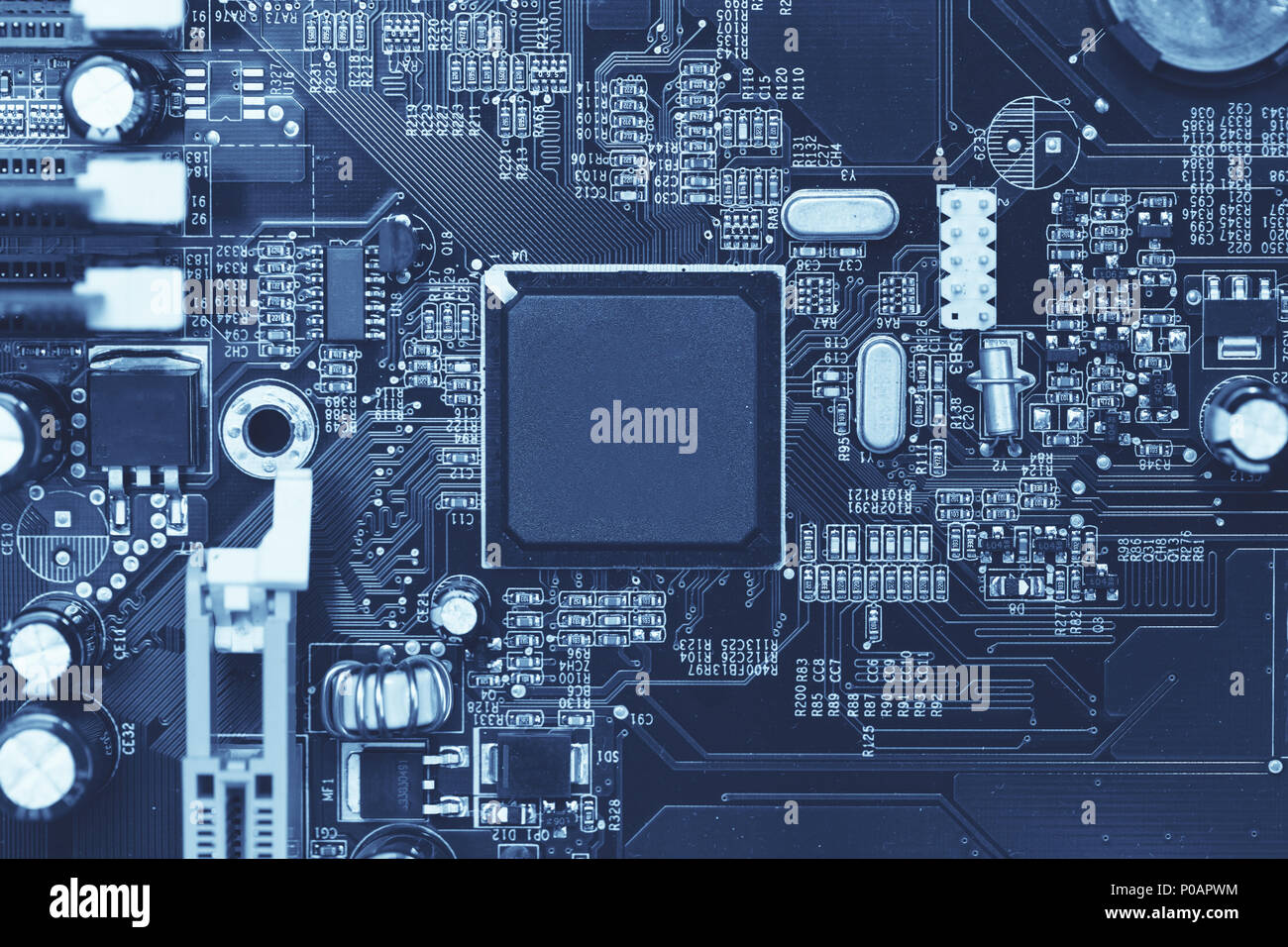 Computer elektronische Silicon Chip in der digitalen Mikroprozessor Stockfoto