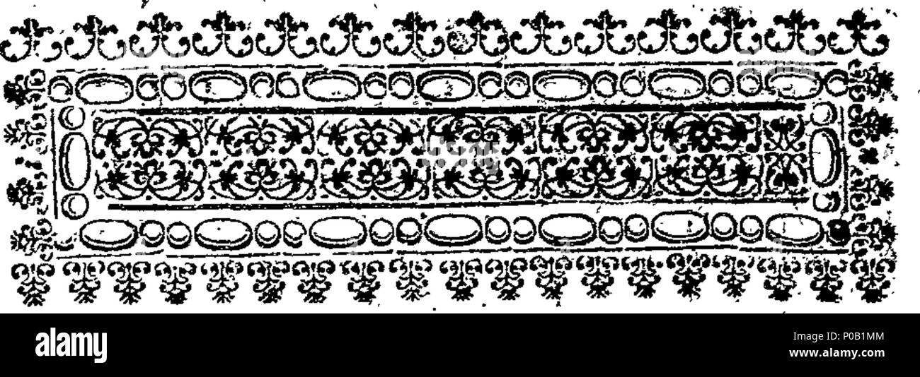 . Englisch: Fleuron aus Buch: Eine neue Überprüfung von London, wird eine genaue Übersicht, in letzter Zeit genommen, von jeder Straße, Lane, Gericht, Ally, Square, in der Nähe, Grün, Wharf, Reihe, Garten, Feld und alle Orte, in welchem Namen auch immer nennen würde, innerhalb der Städte, Freiheiten, oder Vorort von London, Westminster, und der Stadtteil Southwark; so als Briefe aus dem Allgemeinen und Penny-Post Büros eine Fehlgeburt kann nicht für die Zukunft, indem sie erzeige, in welchem Teil, oder Division. Orte mit gleichem Namen liegen; und Hiermit können erlernt werden zu buchstabieren alle Superscriptions Writ auf Briefen. Alphabetisch verdaut. Mit den Raten von Do Stockfoto