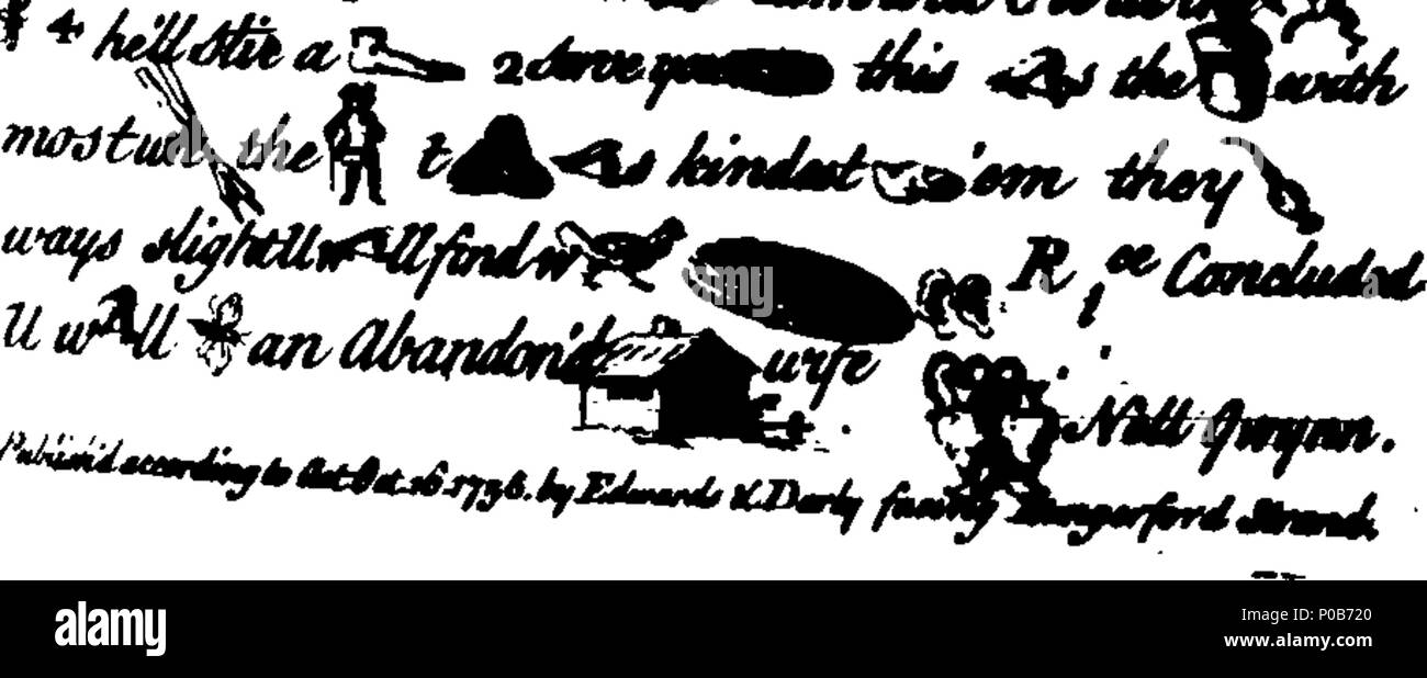 . Englisch: Fleuron aus Buch: eine politische und satirische Geschichte der Jahre 1756 und 1757. In einer Reihe von 75 humorvoll und unterhaltsam wird gedruckt. Mit allen die bedeutendsten Transaktionen, Zeichen und caricaturas jener zwei unvergessliche Jahre. Die im Anhang beigefügt ist, eine erklärende Konto oder Schlüssel zu jedem Druck, wodurch das Ganze voll und wichtig. 173 Eine politische und satirische Geschichte der Jahre 1756 und 1757 Fleuron T 043943-12 Stockfoto