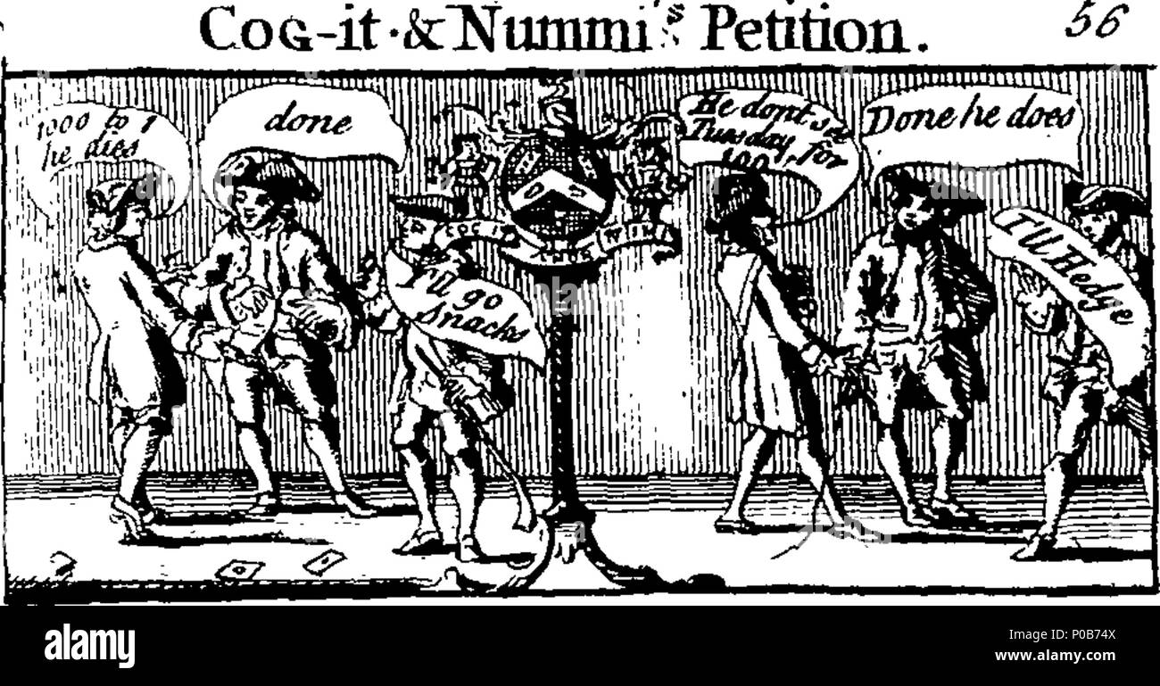. Englisch: Fleuron aus Buch: eine politische und satirische Geschichte der Jahre 1756, 1757, 1758, 1759, 1760, 1761 und 1762. In einer Reihe von Hundert und zwölf humorvoll und unterhaltsam wird gedruckt. Mit allen die bedeutendsten Transaktionen, Zeichen und Karikaturen von jenen denkwürdigen Jahren. Die im Anhang beigefügt ist, eine erklärende Konto oder Schlüssel zu jedem Ausdruck, der das Ganze voll und deutlich macht. 173 Eine politische und satirische Geschichte der Jahre 1756, 1757, 1758, 1759, 1760, 1761 und 1762 Fleuron T 013270-16 Stockfoto