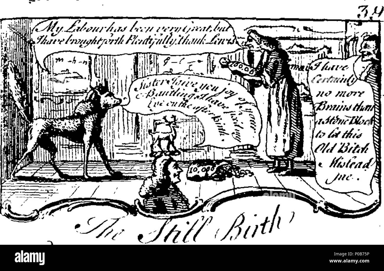 . Englisch: Fleuron aus Buch: eine politische und satirische Geschichte der Jahre 1756, 1757, 1758, 1759, 1760, 1761 und 1762. In einer Reihe von Hundert und zwölf humorvoll und unterhaltsam wird gedruckt. Mit allen die bedeutendsten Transaktionen, Zeichen und Karikaturen von jenen denkwürdigen Jahren. Die im Anhang beigefügt ist, eine erklärende Konto oder Schlüssel zu jedem Ausdruck, der das Ganze voll und deutlich macht. 173 Eine politische und satirische Geschichte der Jahre 1756, 1757, 1758, 1759, 1760, 1761 und 1762 Fleuron T 013270-5 Stockfoto
