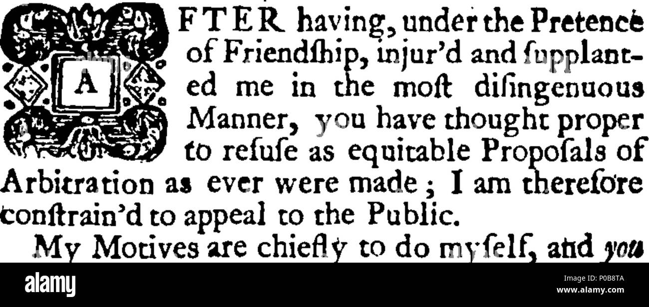 . Englisch: Fleuron aus Buch: Ein Appell an die Öffentlichkeit: oder, eine Überprüfung der Durchführung von Dr. Ad--- gt-n in Richtung Dr. Pigott. 308 Ein Appell an die Öffentlichkeit - oder, eine Überprüfung der Durchführung von Dr. Ad-GT-n in Richtung Dr. Pigott. Fleuron T 106295-1 Stockfoto