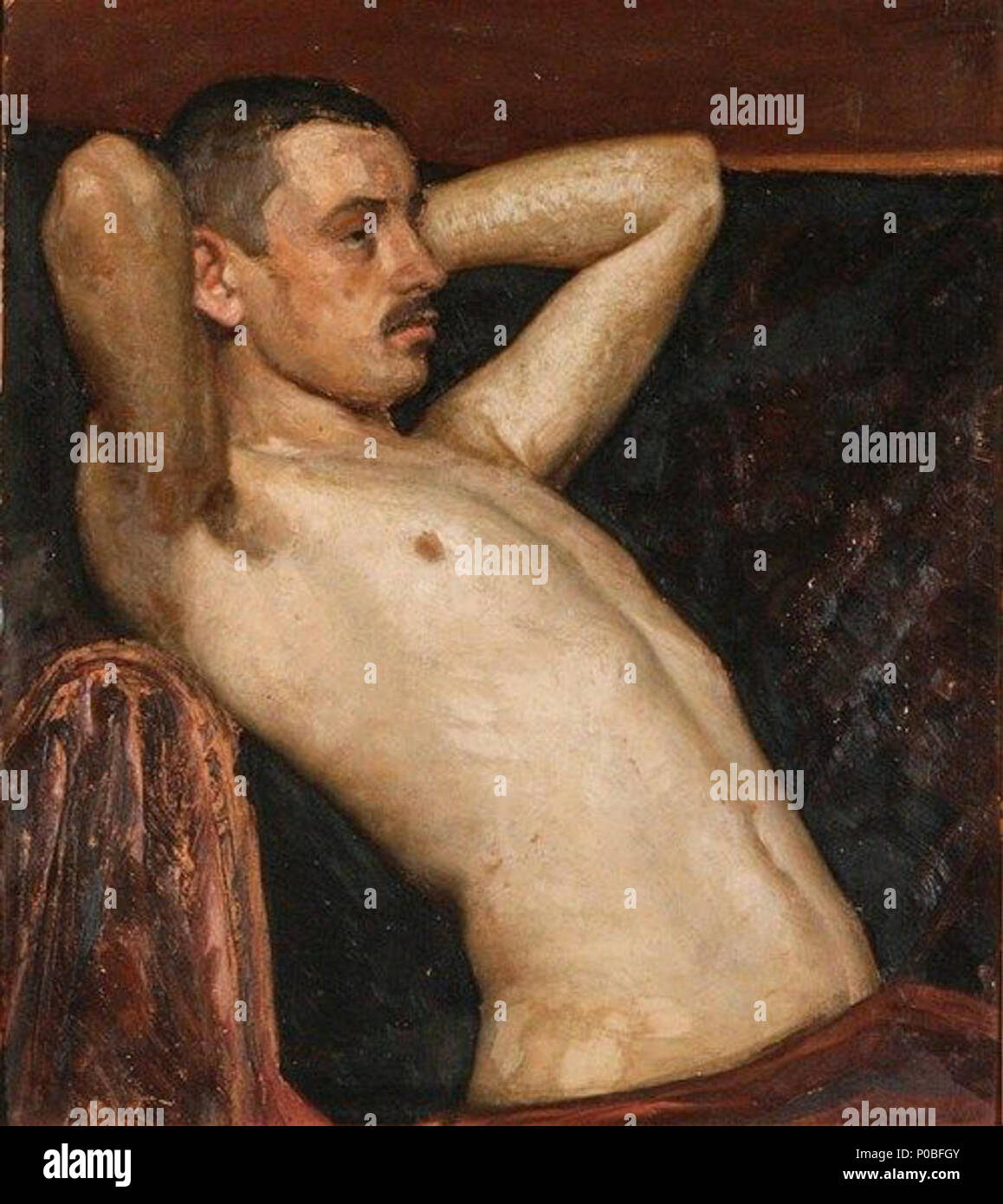 . Français: Heinrich Dohm, Homme au Torse nu (1896). . 1896 44 Heinrich Dohm 1896. Stockfoto
