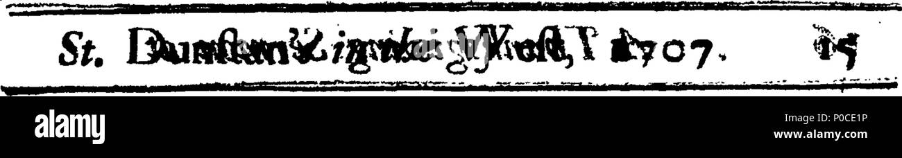 . Englisch: Fleuron aus Buch: eine Predigt predigen würden an der Pfarrkirche St. Dunstan's im Westen, London, am ersten Mai, 1707. Die thanksgiving-day Für die Glorreiche und glückliche Vereinigung der beiden Königreiche England und Schottland. Von John Grant, M. A. Prebendary der Kathedrale von Rochester, und Vikar der St. Dunstan's im Westen, London. 193 eine Predigt predigen würden an der Pfarrkirche St. Fleuron T 101416-4 Stockfoto