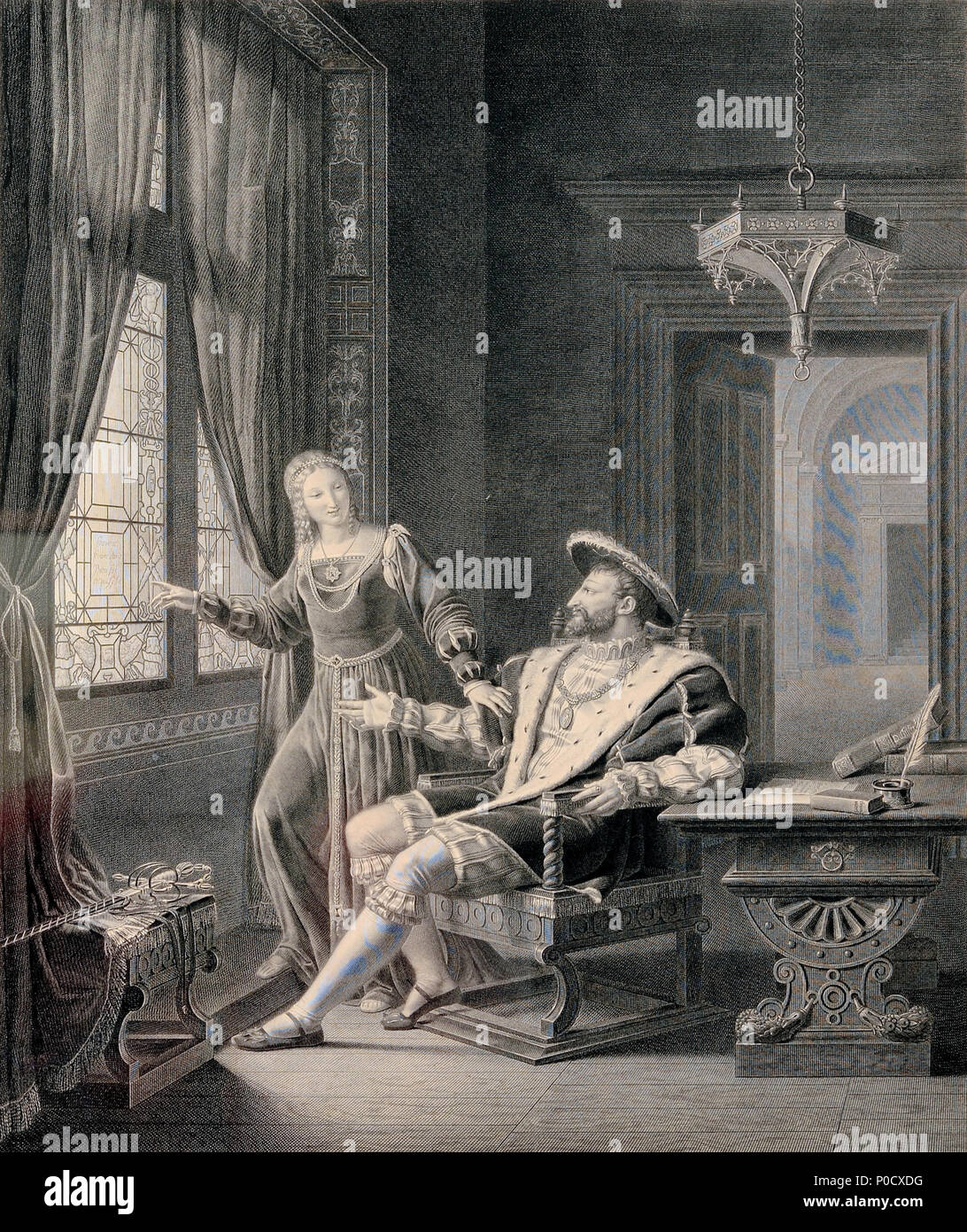 9 François 1er et Marguerite de Navarre-Auguste Boucher-Desnoyers - MBA Lyon 2014 Stockfoto