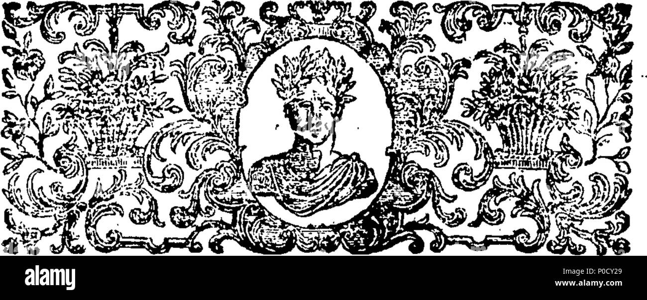 . Englisch: Fleuron aus Buch: eine kurze und wahren Zustand der Affäre zwischen der Rt. Pfr. J -------- m------- t, Herrn Bischof von C--rk und R--ss, und Pfr. M-rm-d-ke D-ll-s, A. M.202 eine kurze und wahren Zustand der Affäre zwischen der Rt Fleuron T 054462-3 Stockfoto