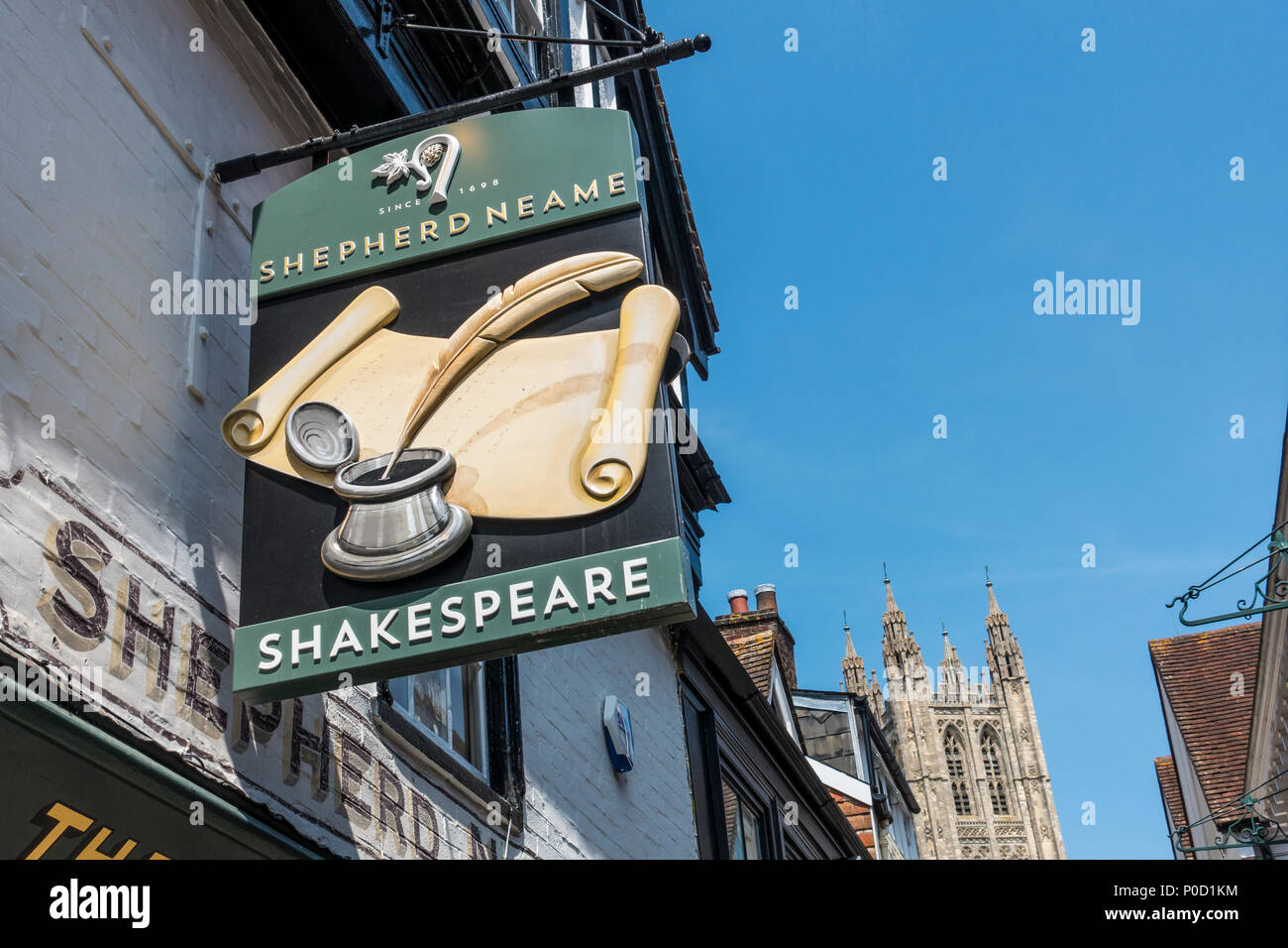 Das Shakespeare, Pub, Shepherd Neame, Metzgerei Lane, Canterbury, Kent, England Stockfoto