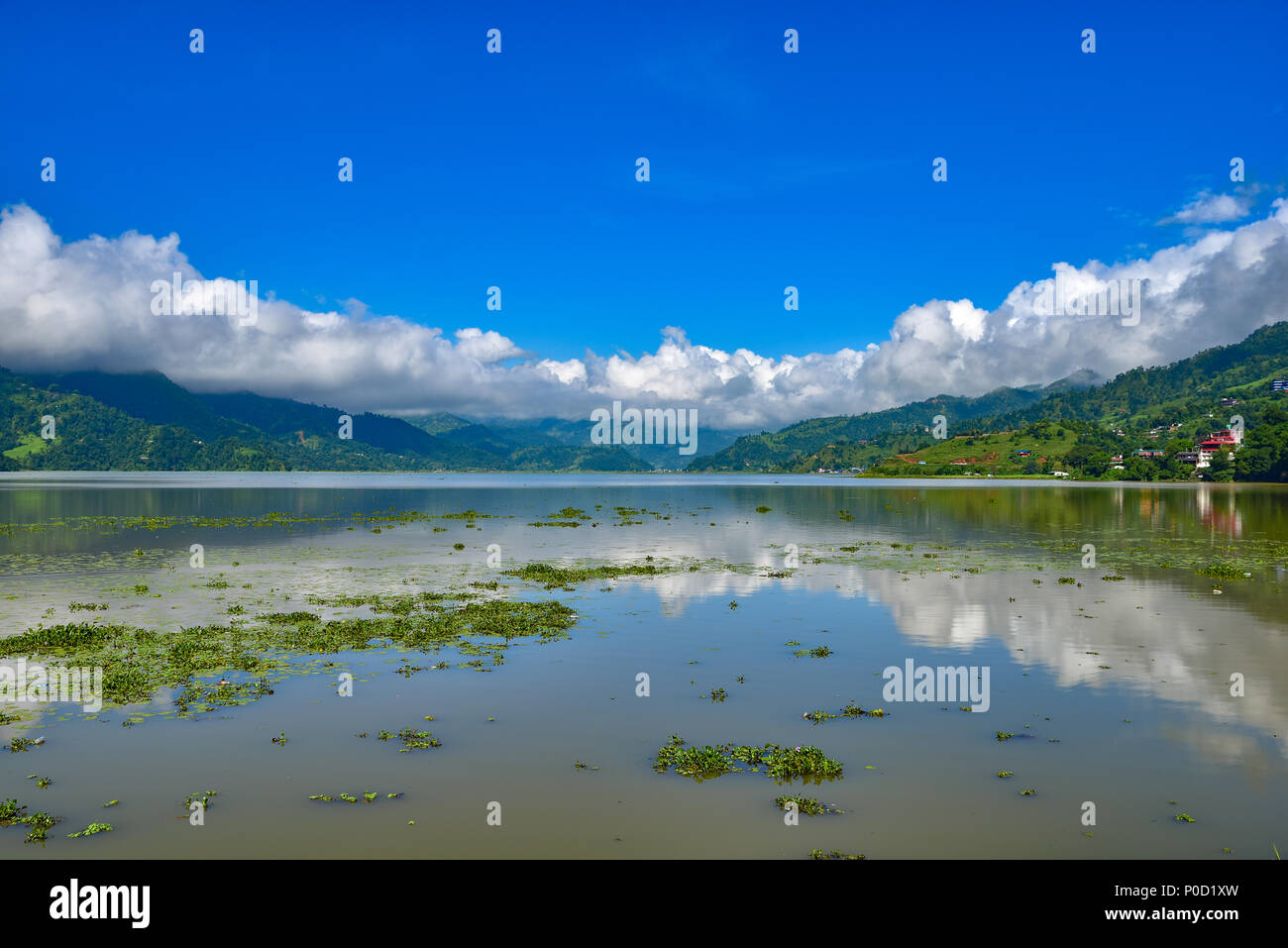Fewa Lake in Pokhara, dem zweitgrößten See Nepals Stockfoto