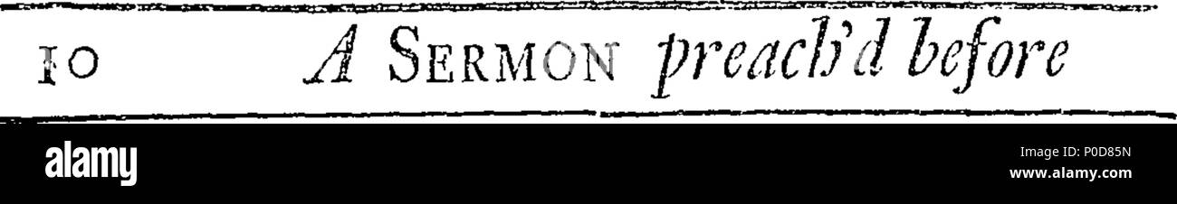 . Englisch: Fleuron aus Buch: eine Predigt vor der Königin in der Kapelle predigte - royal am St. James's; der 7. November 1710. Der Tag der Dankbarkeit gegenüber dem Allmächtigen Gott, für die Erfolge der Kampagne, insbesondere für jene in Spanien. Von George Stanhope, D.D. Dekan von Canterbury, und Kaplan in gewöhnlichen Ihrer Majestät. Durch spezielle Befehl Ihrer Majestät veröffentlicht. 197 eine Predigt vor der Königin in der Kapelle predigte - Royal St Fleuron T 047801-3 Stockfoto