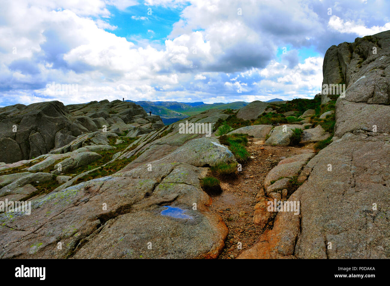 Aufstieg zur prektestolen oder Kanzel in Norwegen Stockfoto
