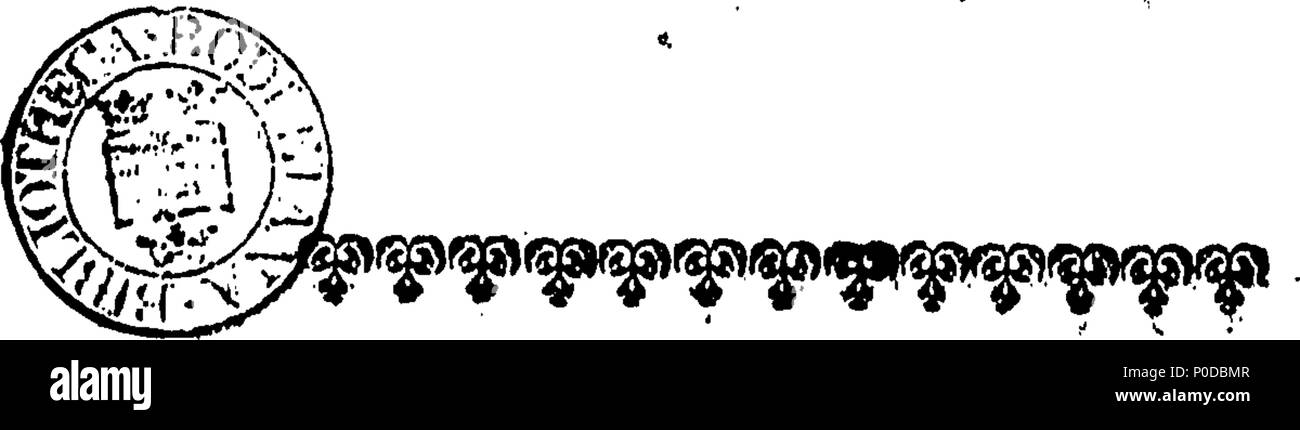 . Englisch: Fleuron aus Buch: ein Muster von Dr. Burnett das Verhalten von privaten Fälle, in seinem Verhalten vertreten zu Sir Alexander Marke, der Brandsfield, Knt. 208 ein Muster von Dr. Burnett das Verhalten von privaten Fälle, in seinem Verhalten vertreten zu Sir Alexander Marke, der Brandsfield, Knt Fleuron T 178272-2 Stockfoto