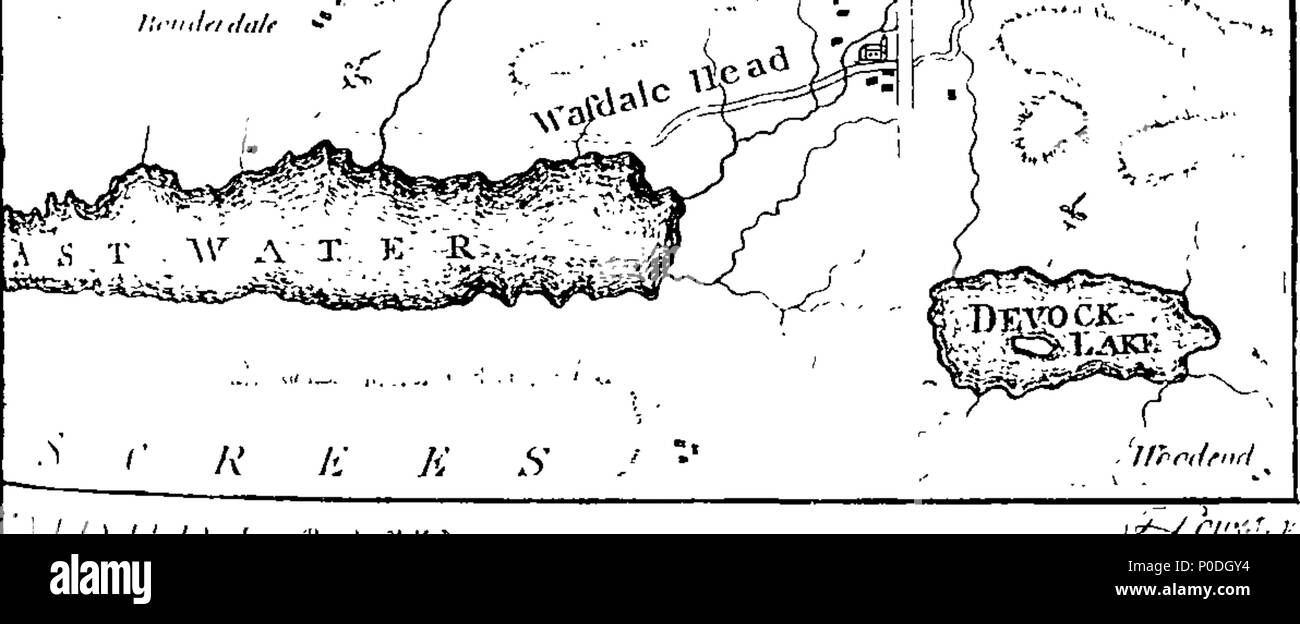 . Englisch: Fleuron aus Buch: eine topographische Beschreibung von Cumberland, Westmoreland, Lancashire, und ein Teil des West Riding von Yorkshire; Comerthending, Erste, der in einen allgemeinen einführenden Anzeigen. Zweitens, eine ausführliche Darstellung der einzelnen Grafschaft; deren Umfang, Allgemeines Erscheinungsbild, Berge, Höhlen, Flüsse, Seen, Kanäle, Böden, Straßen, Mineralien, Gebäude, Market-Towns, Handel, Hersteller, Landwirtschaft, Antiquitäten, und die Sitten und Gebräuche seiner Bewohner. Drittens: Eine Tour durch die meisten intercsting Teilen des Bezirkes; beschreiben, in einer übersichtlichen und einleuchtenden Weise, wie Objekt, als sind Stockfoto