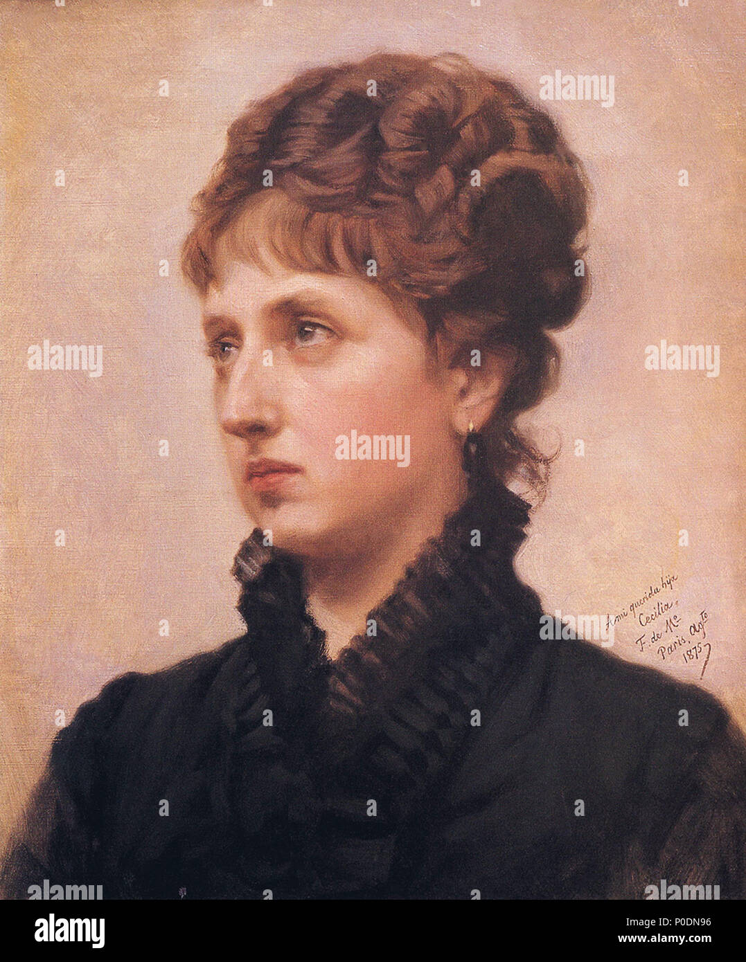 32 F. de Madrazo - 1875, Cecilia de Madrazo y Garreta (Colección insbesondere, Bilbao, 48 x 38 cm) Stockfoto