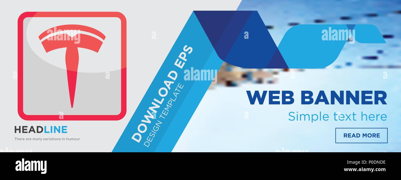 Tesla Konzept horizontale Webseite banner Template Design auf abstrakten Hintergrund mit flache moderne isolierte Vektor Icon und geometrische Formen. Stock Vektor