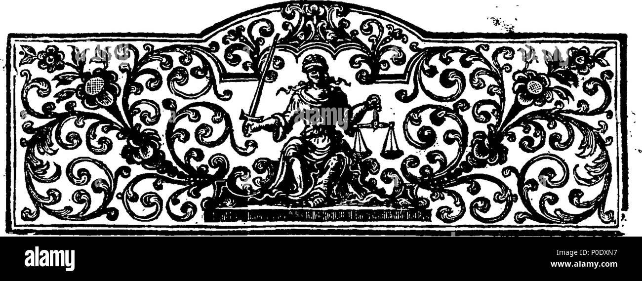 . Englisch: Fleuron aus Buch: eine Abhandlung über die Zimmerei. In dem sind die prägnanten und authentick Regeln der Kunst, in der eine genauere Methode als noch Publick gewesen. Erläutern von achtundzwanzig Kupfer-Platten. Von Francis Preis. 233 eine Abhandlung über die zimmerei Fleuron T 194727-2 Stockfoto