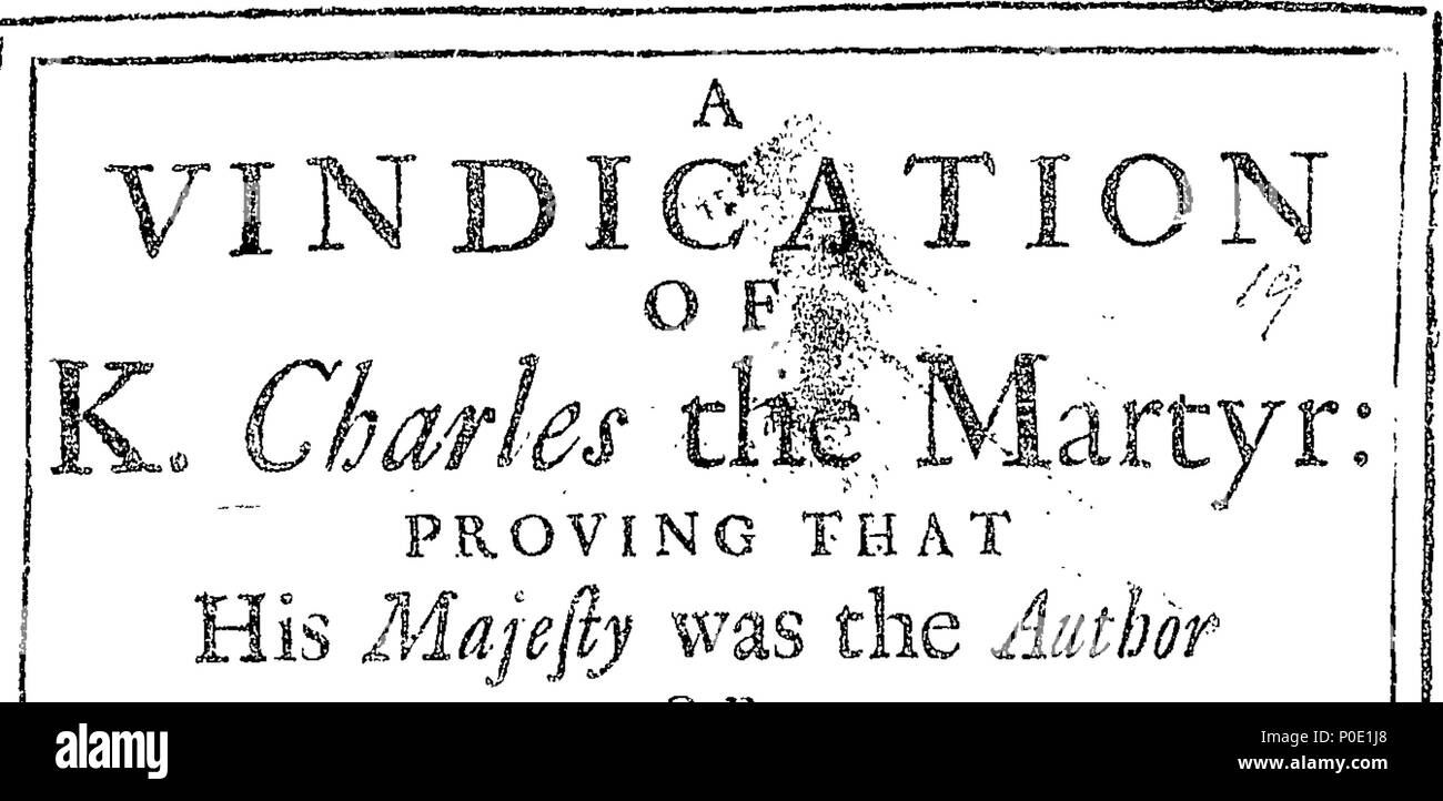 . Englisch: Fleuron aus Buch: eine Rechtfertigung von K. Charles der Märtyrer: beweisen, dass Seine Majestät der Autor war der Eikon Basilike. Gegen eine Vereinbarung, sagte, die von den Grafen von Anglesey geschrieben werden. Und, gegen die Ausnahmen von Dr. Walker und andere. Zu dem ist ein Vorwort, in dem die Kühne und unverschämten Behauptungen in einer Passage von Herrn Bayle's Dictionary veröffentlicht hinzugefügt, die sich auf die gegenwärtige Kontroverse werden untersucht und nachwies. die Erste unter seiner eigenen Hand, nie zuvor gedruckt, und getreu kopiert aus diesen Vorlagen. 244 eine Rechtfertigung des K Fleuron T 070182-1 Stockfoto