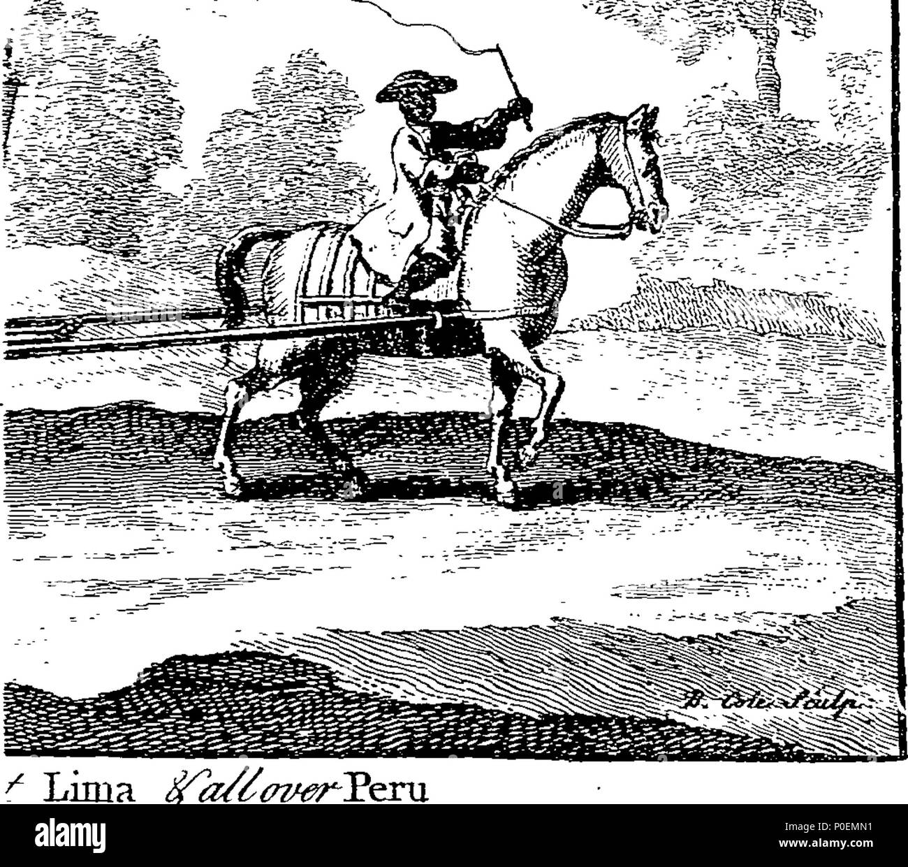 . Englisch: Fleuron aus Buch: ein echtes und besonderes Verhältnis des schrecklichen Erdbebens, das in Lima, der Hauptstadt Perus passieren würde, und den benachbarten Hafen von Callao, das am 28. Oktober, 1746. Mit einem Konto ebenfalls an Alles Material, das es danach bis Ende November geführt. In Lima auf Befehl des Vizekönigs veröffentlicht, und aus dem Spanischen übersetzt, von einem Herrn, der viele Jahre in diesen Ländern wohnhaft war. Zu dem wird hinzugefügt, eine Beschreibung von Callao und Lima vor ihrer Zerstörung, sowie des Königreichs Peru im Allgemeinen, mit seiner Bewohner; sett Stockfoto