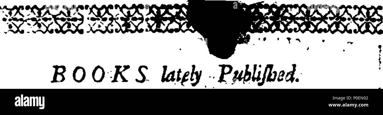 . Englisch: Fleuron aus Buch: eine wahre Liste der Herren Geistige und zeitliche, als auch der Ritter, Kommissare der Shires, Bürger und Burgesses, beschlossen, in der das Parlament von England zu dienen, einberufene Treffen in Westminster der 10. Mai 1722 und von mehreren Prorogations bis Oktober setzte die 9., 1722. Nach der Rückkehr in die Geschäftsstelle des Krone in His Majesty's High Court Chancery. Mit einem leeren Margent, welche weiteren Veränderungen geschehen, bei der mehrere Sitzungen zu kommen, durch den Tod der Mitglieder, übermäßige Wahlen, Doppelt gibt,&c Stockfoto