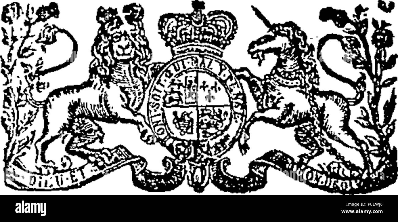 . Englisch: Fleuron aus Buch: Gesetze und Satzungen, in einem Parlament in Dublin, die am 22. Oktober, Anno Dom begonnen. 1761, im ersten Jahr der Herrschaft unseres Gnädigen Herr King George, der Dritte. Vor seiner Exzellenz Dunk Earl von Halifax, Herr Generalleutnant und Gouverneur von Irland. Und unter Seiner Exzellenz Hugh Earl of Northumberland, Herr Generalleutnant und Gouverneur von Irland, von mehreren Prorogations fort, bis die am 11. Oktober, 1763. Und außerdem unter Seine Exzellenz Thomas Lord Viscount Weymouth, Herrn Lieute fortgesetzt Stockfoto