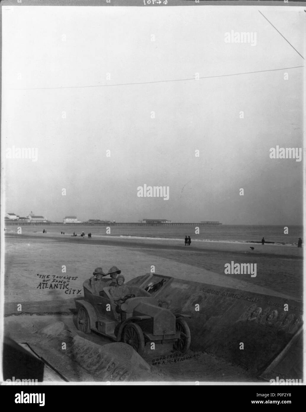 Die Touristen von Sand, Atlantic City (New Jersey) Stockfoto