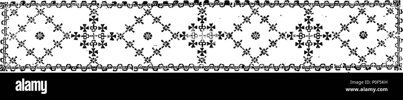 . Englisch: Fleuron aus Buch: eine Abhandlung über die militärische Wissenschaft, die die große Operationen des Krieges begreift, und allgemeine Regeln für die Durchführung einer Armee im Feld, auf Prinzipien für die Verbesserung der gleichen gegründet, mit gelegentlichen Hinweise: Um die hinzugefügt wird, die Art und Weise der Angriff und die Verteidigung der militärischen Beiträge, Dörfer, Church-Yards, Mühlen, Häuser, &c. Dedizierte (mit Genehmigung) zu Seiner Majestät. Von Thomas Simes, Esq. Ende des Queen's Royal Regiment von Fuß, einer der Präsidenten der Hibernian Gesellschaft, für die Waisen und Kinder von Soldaten; Autor des Militärs Medley, Milit Stockfoto