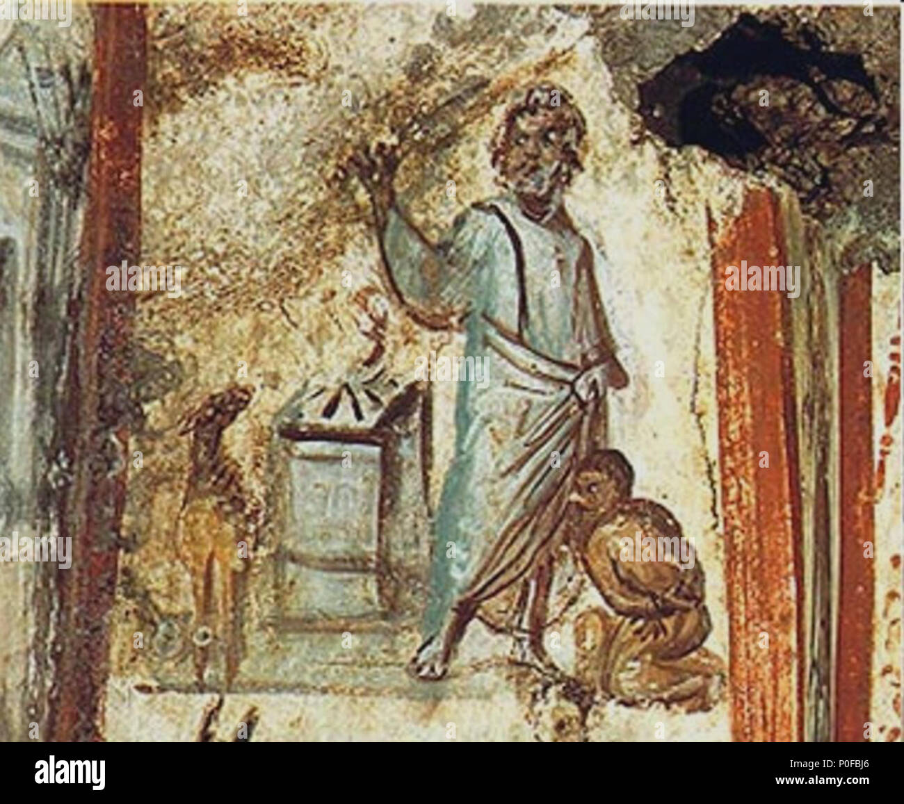 . Englisch: slaying Vater Abraham seinen Sohn Isaak. ca. 320 AD. Tesserae 256 Abraham Isaak Stockfoto