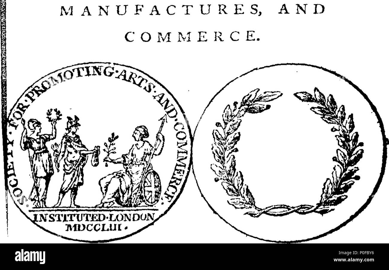 . Englisch: Fleuron aus Buch: Abstract der Prämien, die die Informationsgesellschaft bietet, in London für die Förderung der Künste eingeleitet, Hersteller und Handel. 257 Zusammenfassung der Prämien, die die Informationsgesellschaft bietet, in London für die Förderung der Künste eingeführt, produziert und Commerce Fleuron T 062356-1 Stockfoto