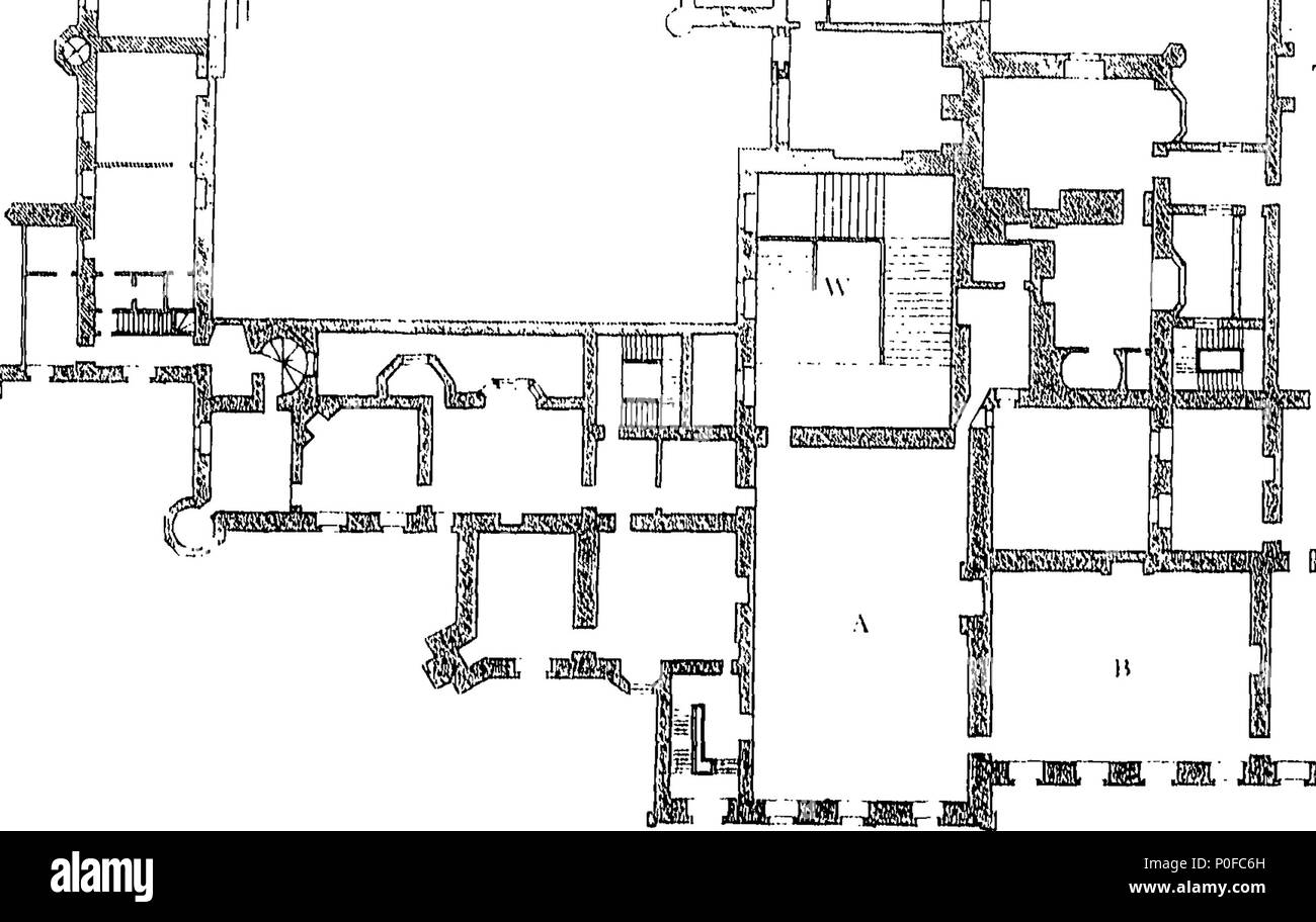 . Englisch: Fleuron aus Buch: Berücksichtigung der Hampton Court Palace. (Von Lyson's Middlesex Gemeinden.) 258 Berücksichtigung der Hampton Court Palace. (Von Lyson's Middlesex Pfarreien.) Fleuron T 106164-4 Stockfoto