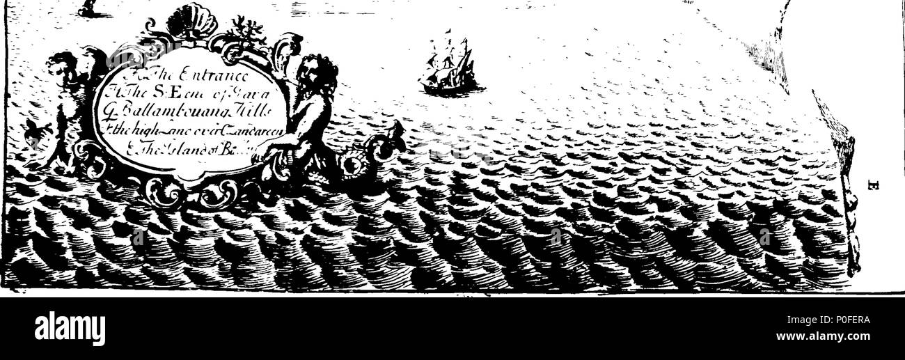 . Englisch: Fleuron aus Buch: eine Reise zur und von der Insel von Borneo, in der East-Indies. Mit einer Beschreibung der Insel: Rechenschaft der Bewohner, ihre Sitten, Bräuche, Religion, Produkt, Chief Häfen und Handel. Zusammen mit der Neugründung der englischen Handel gibt, ein. 1714, nach dem unser Werk war von dem Banjareens vor einigen Jahren zerstört. Auch eine Beschreibung der Kanarischen Inseln, Kap Verd, Java, Madura, der Streights o Bally, das Kap der Guten Hoffnung, die Hottentotten, die Insel St. Helena, Ascension, &c. Mit einigen Bemerkungen und Richtungen touchin Stockfoto