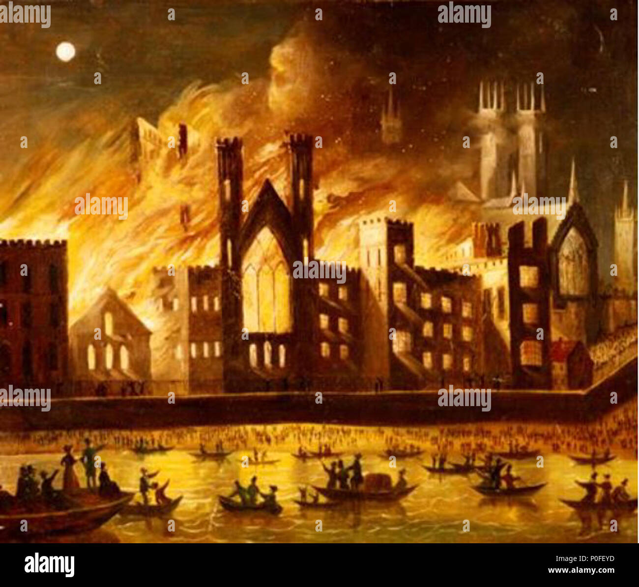 . Englisch Der Palast von Westminster auf Feuer, 1834. 1834. Unbekannt