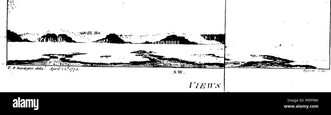 . Englisch: Fleuron aus Buch: eine Reise zum Nordpol durch Seinen Befehl seiner Majestät 1773 von Constantine John Phipps. 253 eine Reise zum Nordpol durch Seinen Befehl seiner Majestät 1773 von Constantine John Phipps. Fleuron T 152604-6 Stockfoto