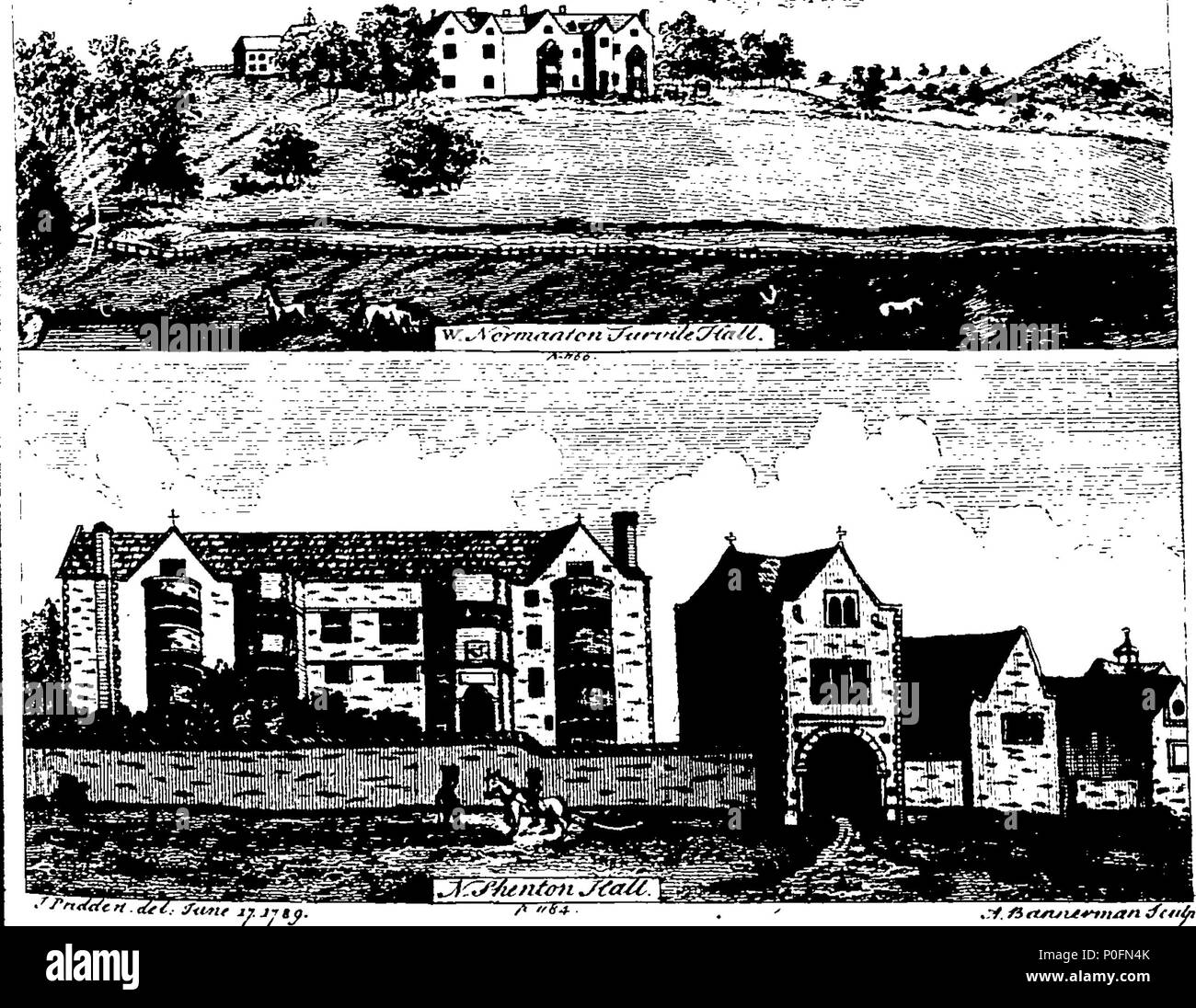 . Englisch: Fleuron aus Buch: Zusätzliche Sammlungen zur Geschichte und Altertümer der Stadt und Grafschaft von Leicester. Von John Nichols, F.S.A. veröffentlicht. Edinb. & Perth. 266 Zusätzliche Sammlungen zur Geschichte und Altertümer der Stadt und Grafschaft Leicester Fleuron T 084192-44 Stockfoto