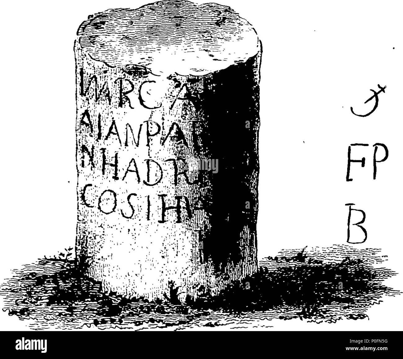 . Englisch: Fleuron aus Buch: Zusätzliche Sammlungen zur Geschichte und Altertümer der Stadt und Grafschaft von Leicester. Von John Nichols, F.S.A. veröffentlicht. Edinb. & Perth. 266 Zusätzliche Sammlungen zur Geschichte und Altertümer der Stadt und Grafschaft Leicester Fleuron T 084192-8 Stockfoto
