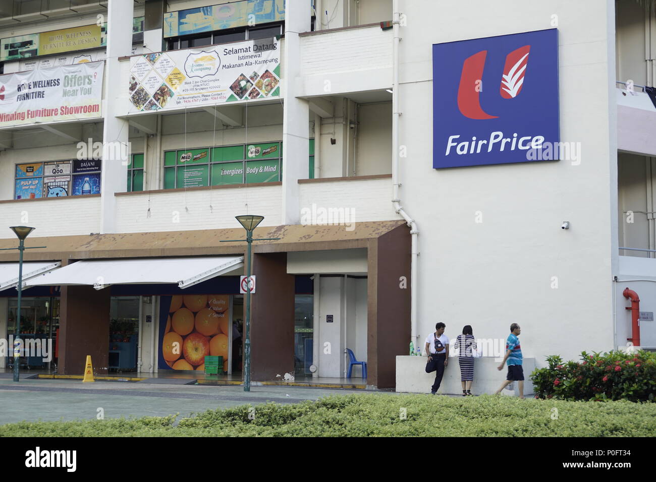 Fairprice-aktion Supermarktkette in Singapur Stockfoto