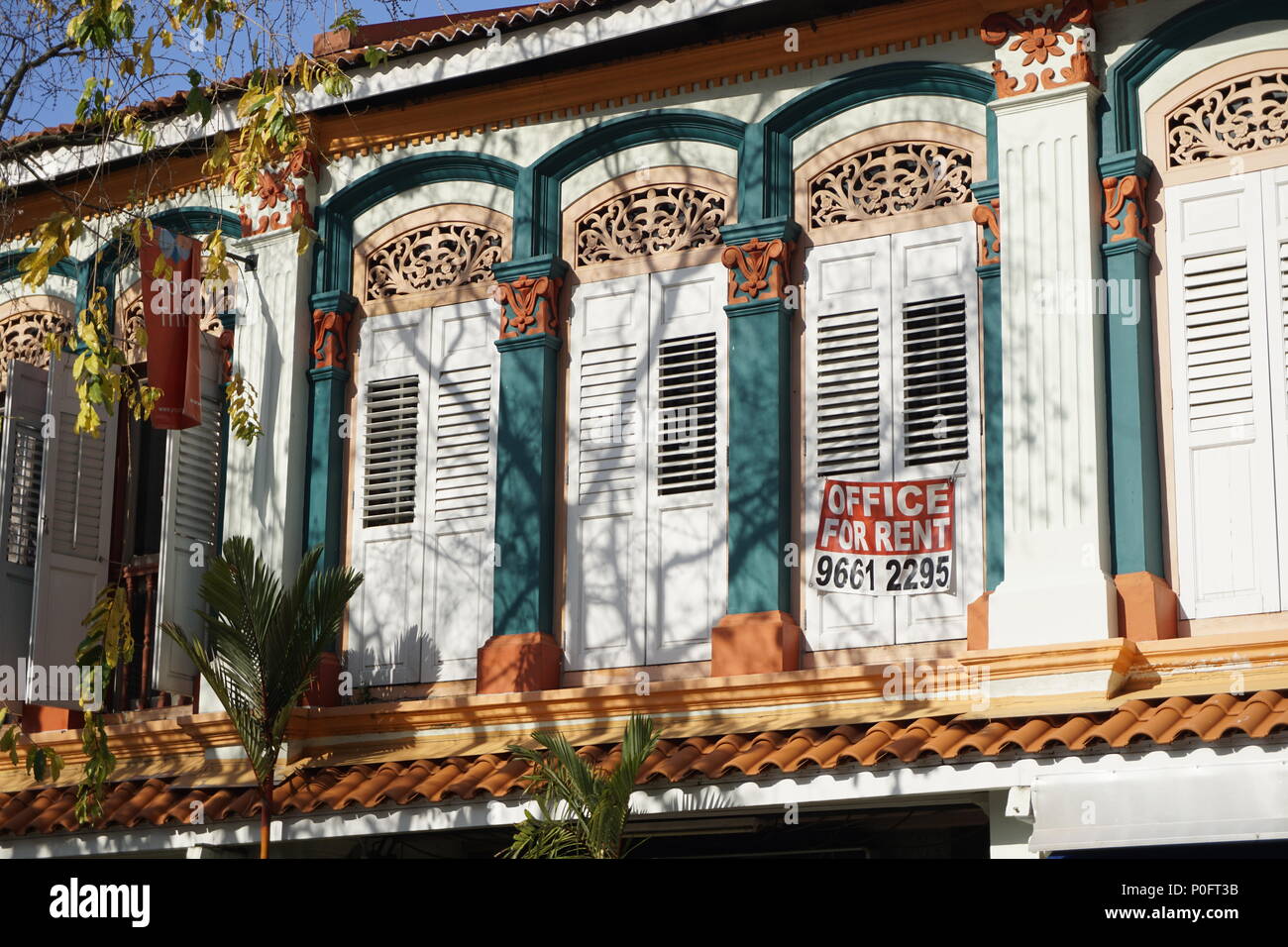 Shop Haus Büro zur Miete in Singapur, Joo Chiat Road Stockfoto